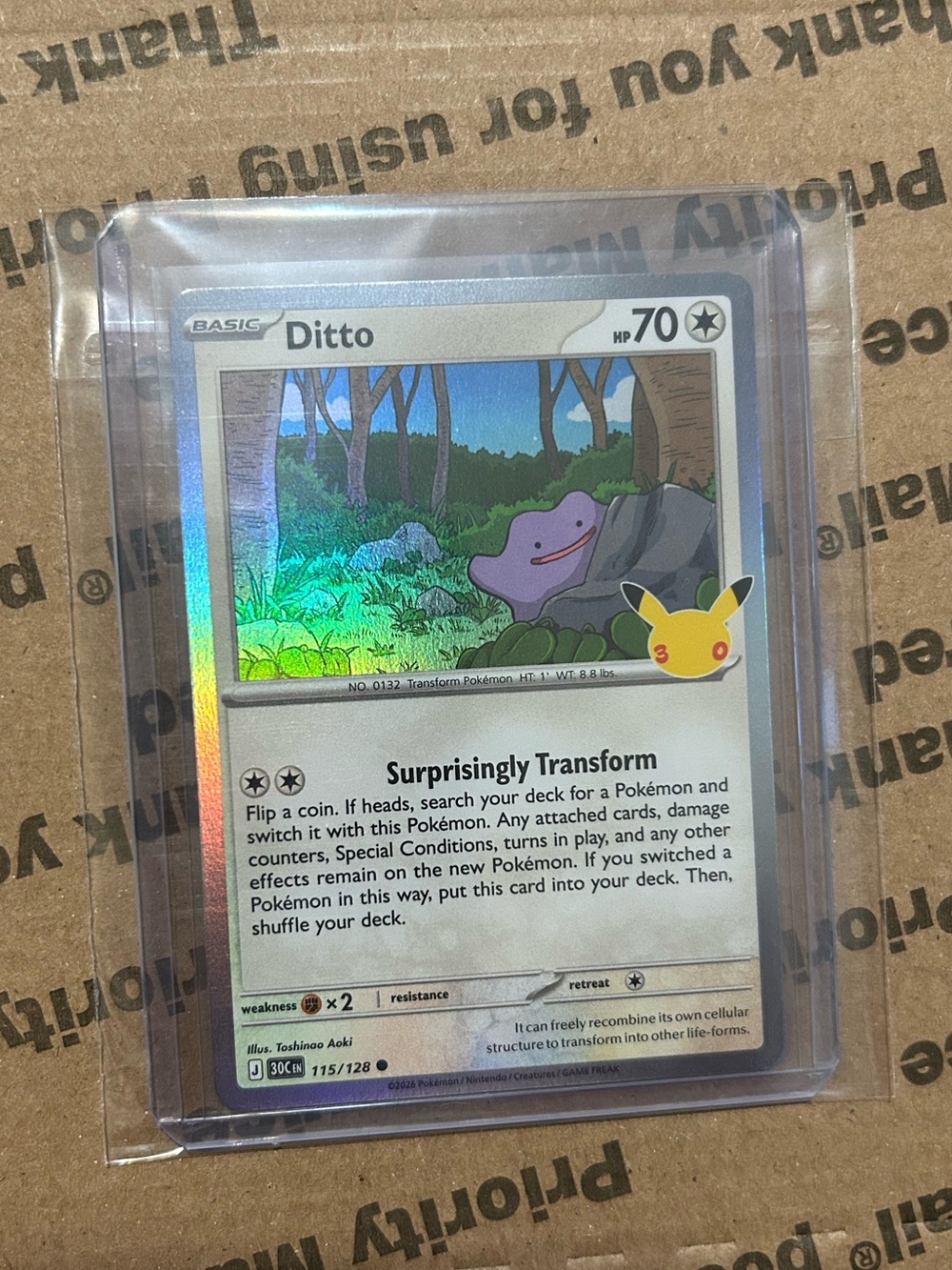 Holo Ditto Card No. 115/128 • 30th Celebration Pokemon TCG
